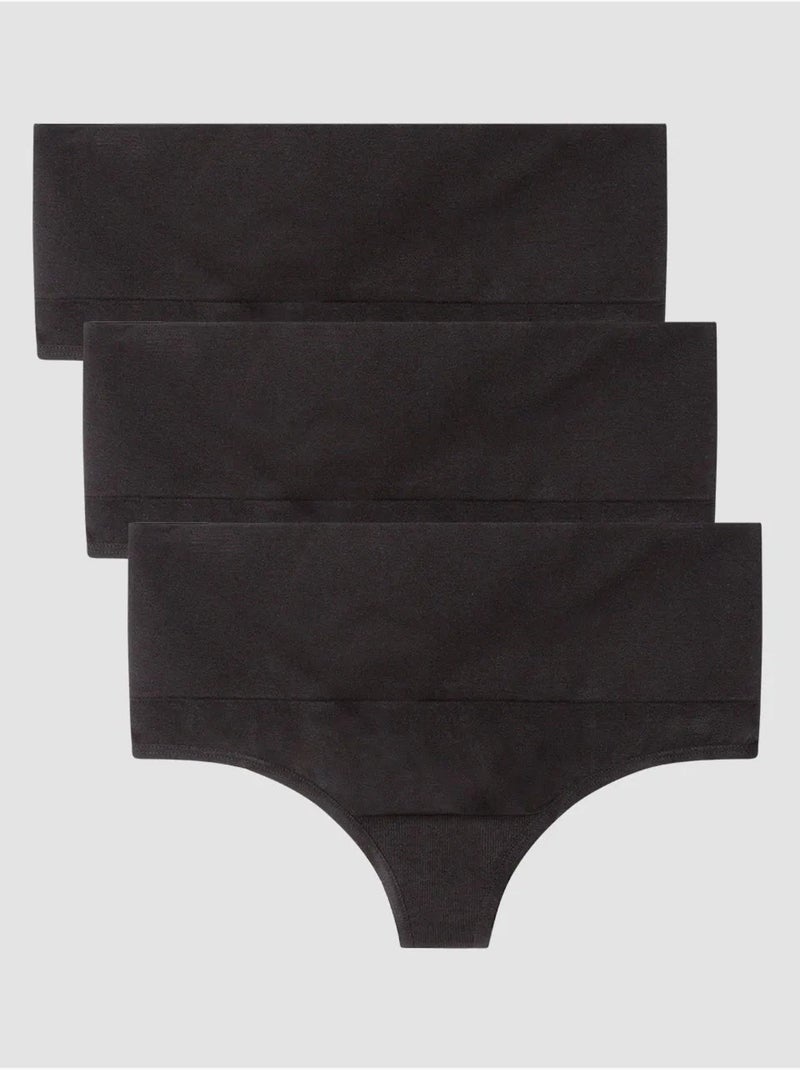 String tanga haute sans couture Noir - Kiabi