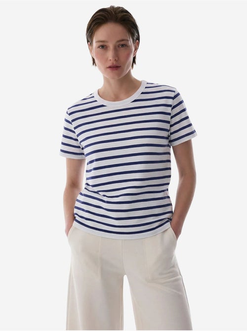 Stripe premium t-shirt rayé à manches courtes penti - Kiabi Stripe premium t-shirt rayé à manches courtes penti - Kiabi