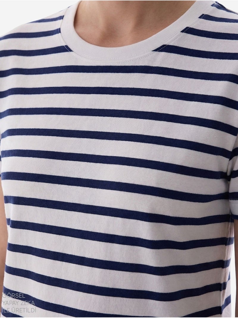 Stripe premium t-shirt rayé à manches courtes penti Multicolore - Kiabi