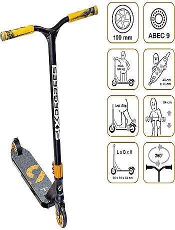 Stuntscooter Trottinette 100 mm noir-cuivre brun