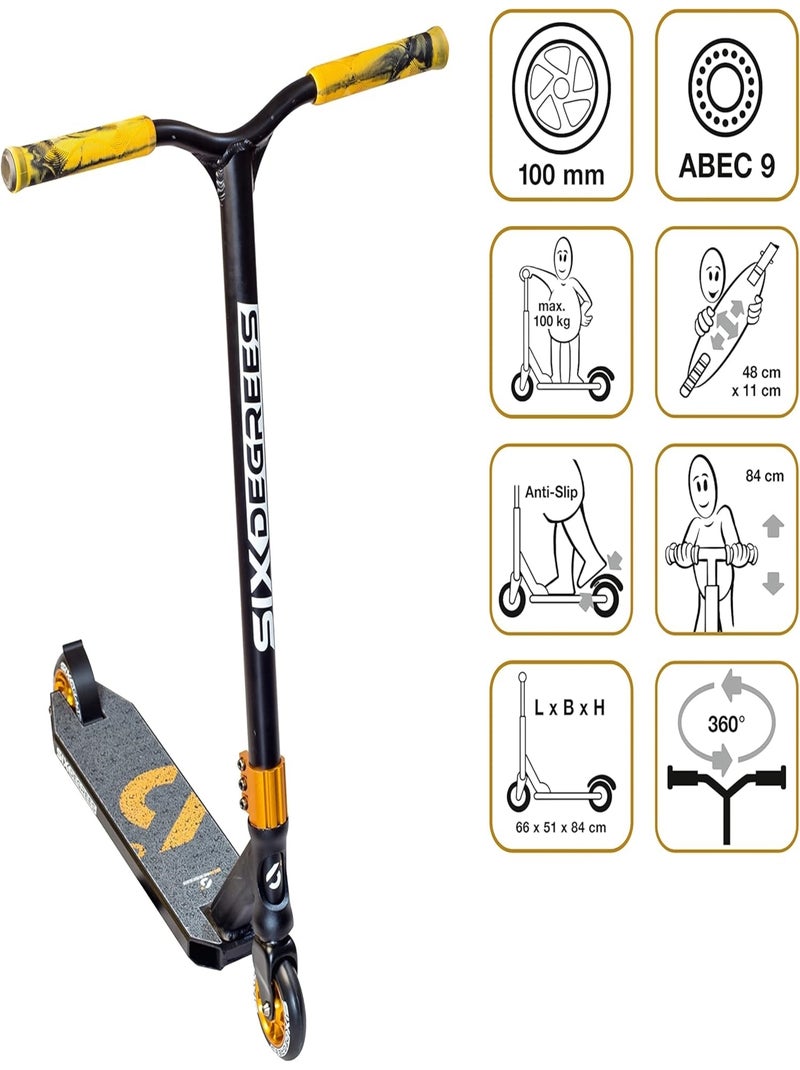 Stuntscooter Trottinette 100 mm noir-cuivre brun Jaune - Kiabi