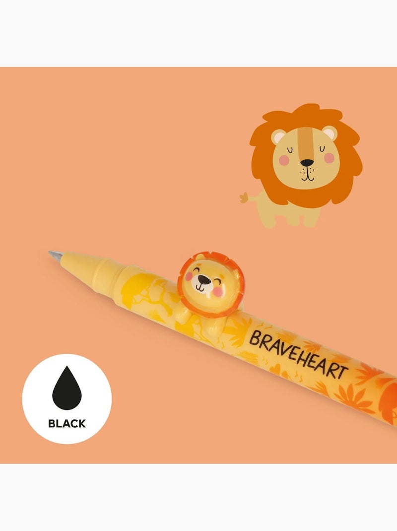 Stylo à encre gel avec animal décoratif lion the king - lovely friends Orange - Kiabi