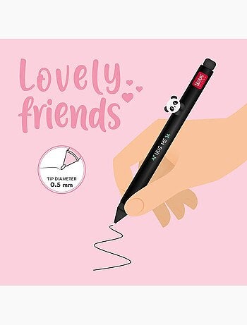 Stylo à encre gel avec animal décoratif panda hug me - lovely friends