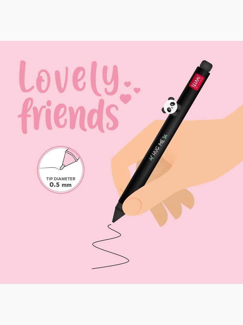 Stylo à encre gel avec animal décoratif panda hug me - lovely friends Noir - Kiabi