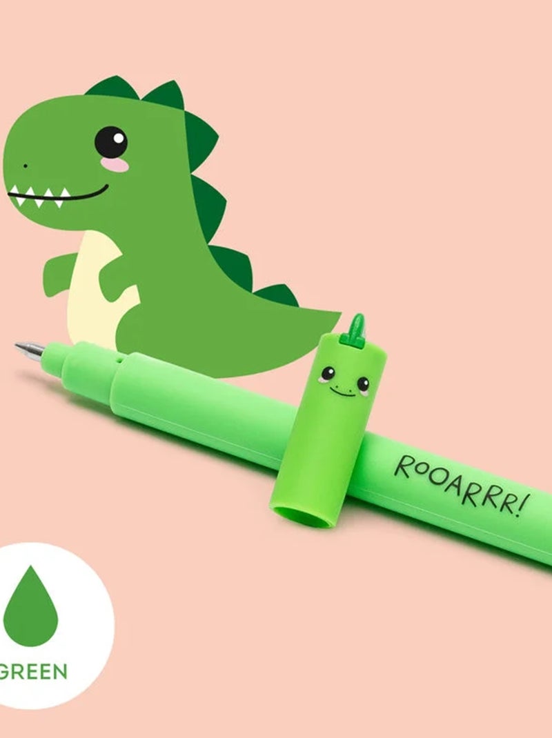 Stylo à encre gel effaçable - Dino Vert - Kiabi