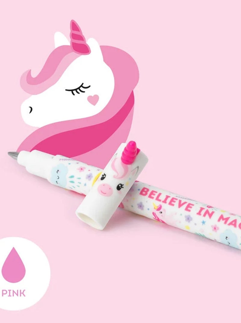 Stylo à encre gel effaçable - Licorne Rose - Kiabi