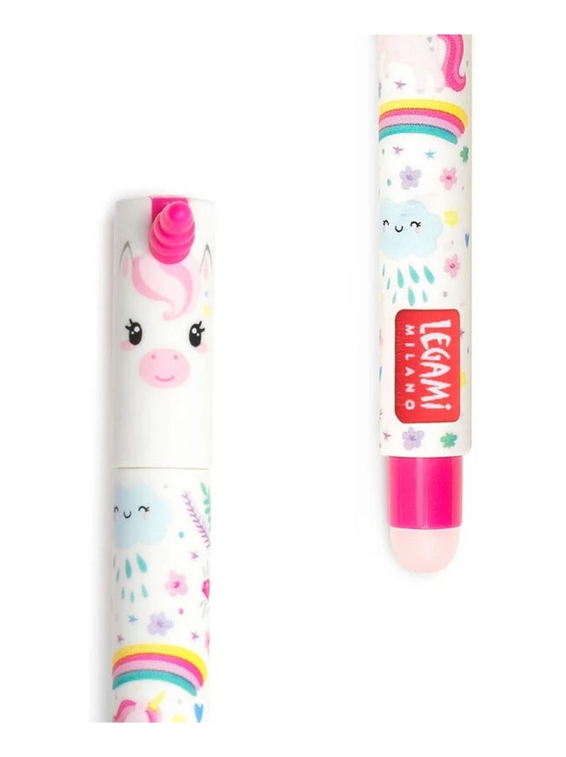 Stylo à encre gel effaçable - Licorne Rose - Kiabi