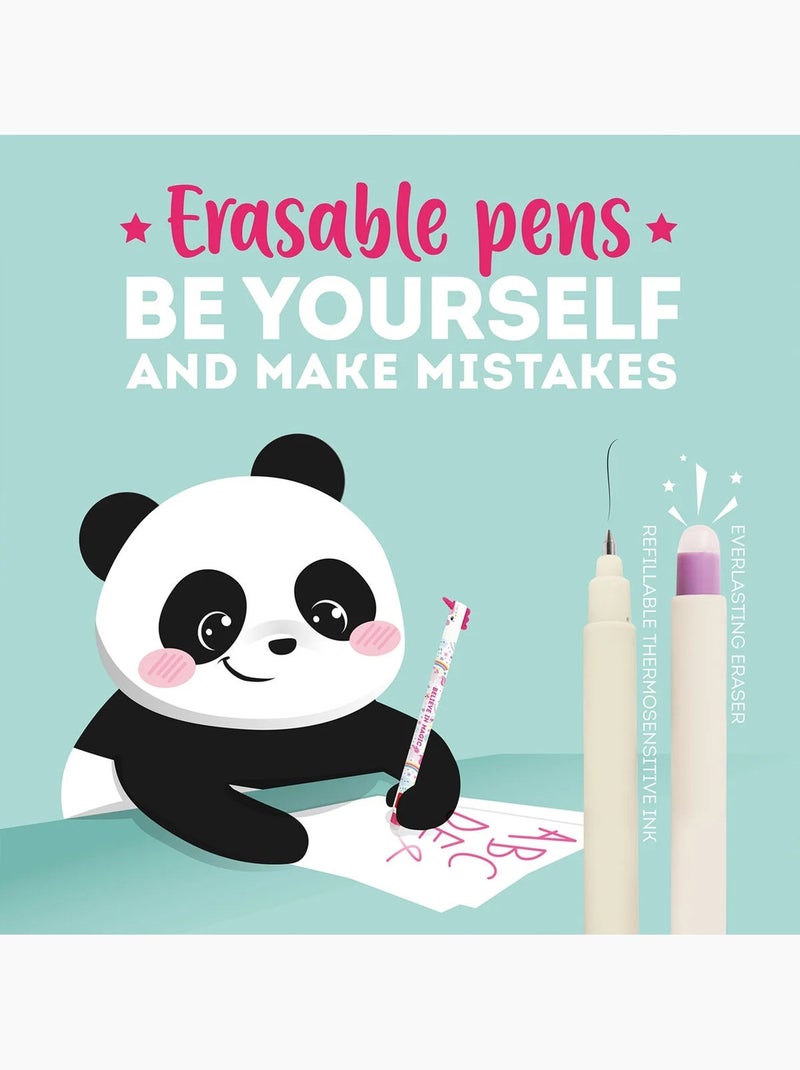 Stylo à encre gel effaçable panda hug me - erasable pen Noir - Kiabi