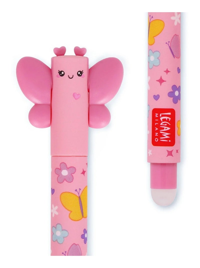 Stylo à Encre Gel Effaçable Papillon Rose - Kiabi