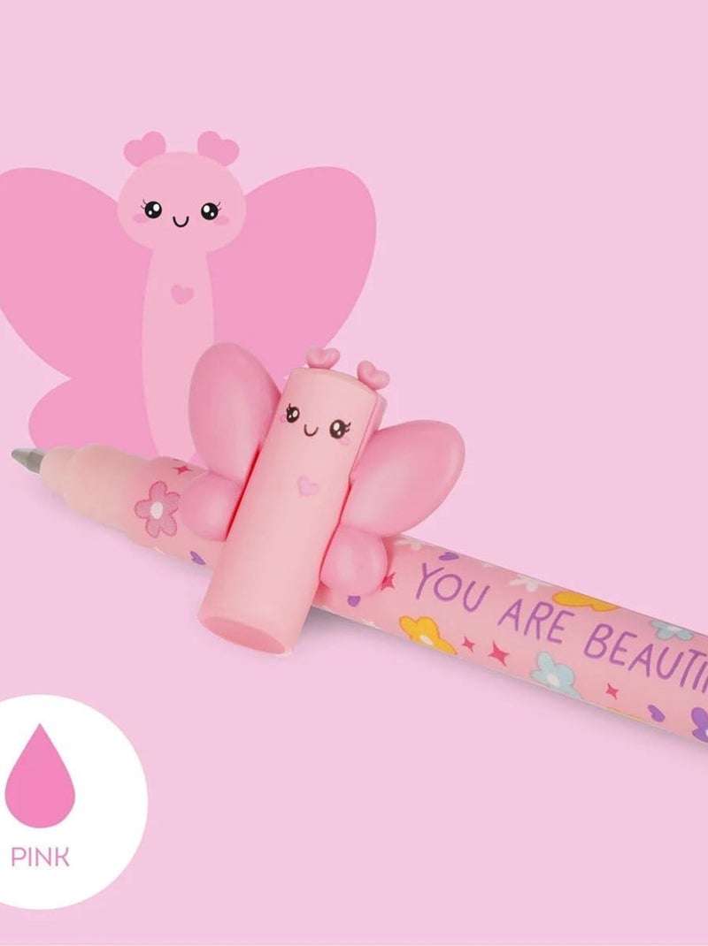 Stylo à Encre Gel Effaçable Papillon Rose - Kiabi