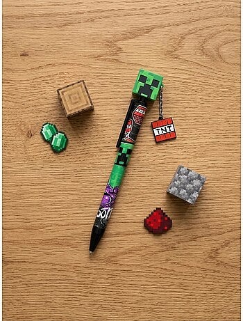 Stylo avec figurine 3d topper minecraft