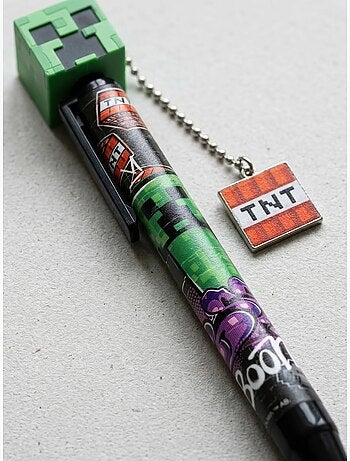 Stylo avec figurine 3d topper minecraft