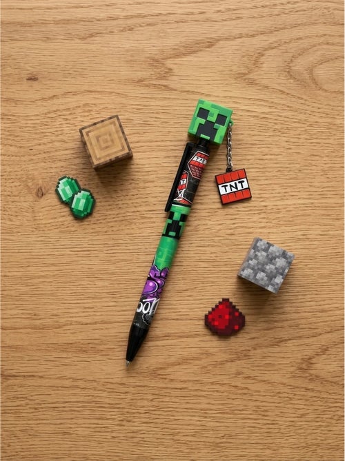 Stylo avec figurine 3d topper minecraft - Kiabi