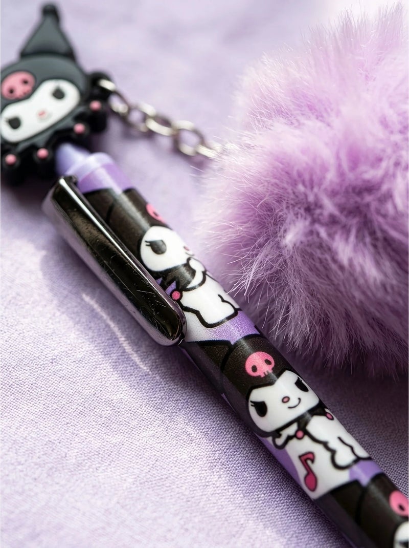 Stylo avec pompon et figurine kuromi sanrio Violet - Kiabi