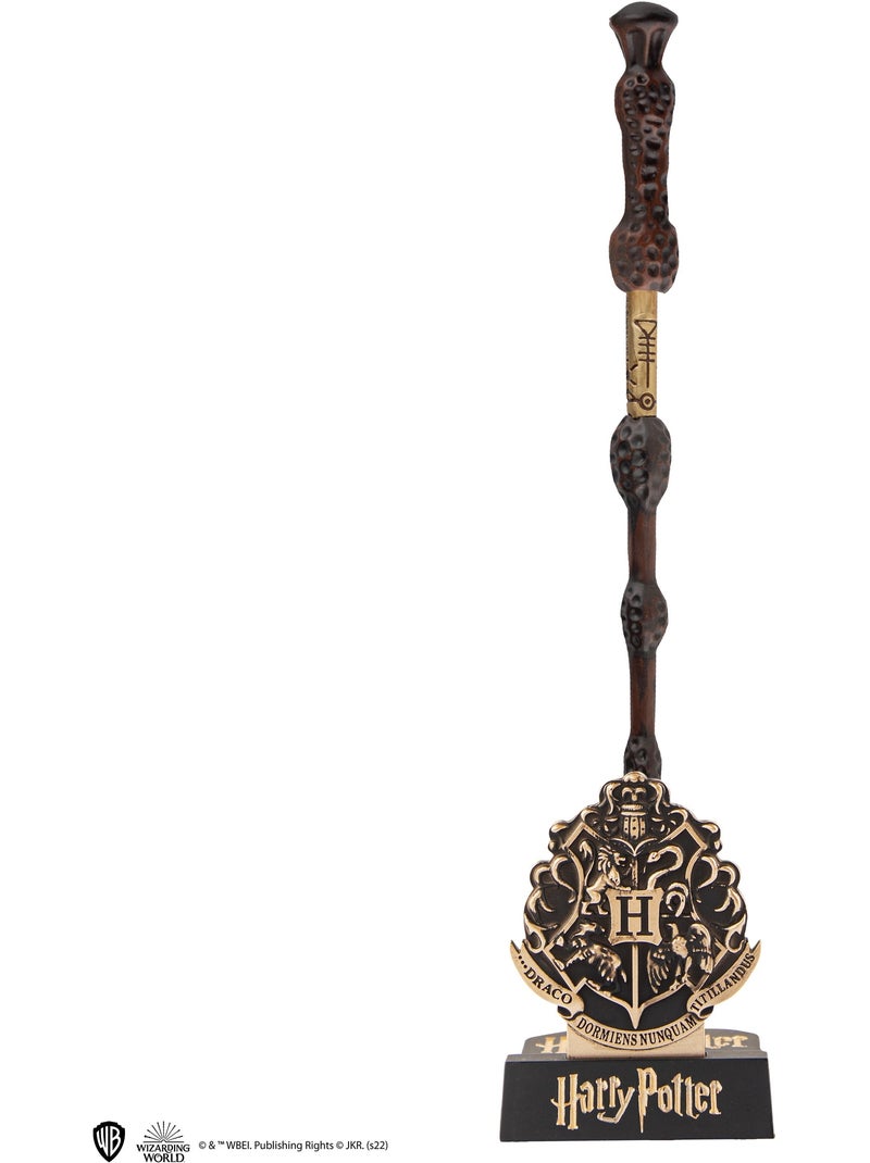 Stylo baguette avec socle & marque-page lenticulaire albus dumbledore - harry potter Marron - Kiabi