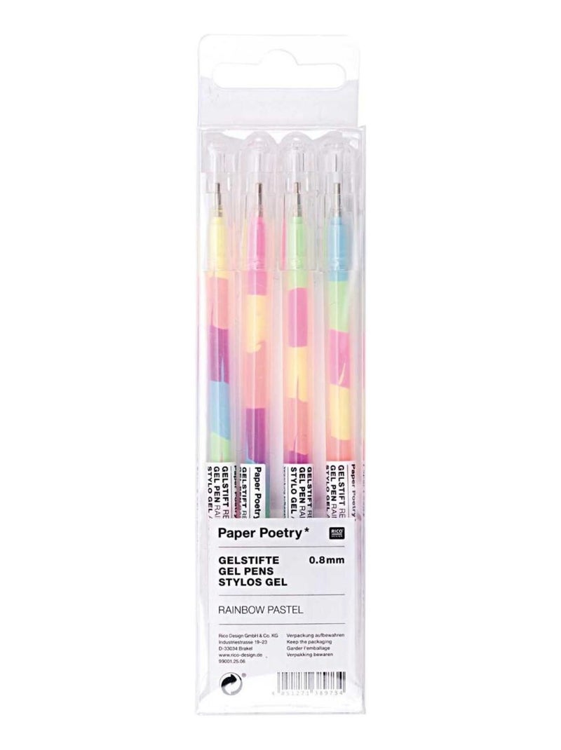 Stylo gel Arc-en-ciel Pastel - 4 pcs N/A - Kiabi