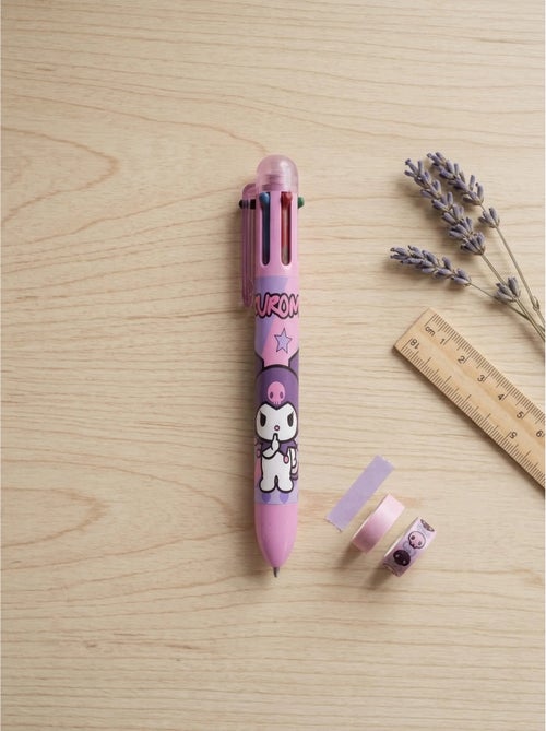 Stylo kuromi 6 couleurs encre multicolore clic sanrio - Kiabi