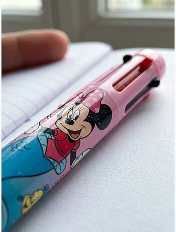 Stylo rétractable 6 couleurs pointe fine minnie mouse disney