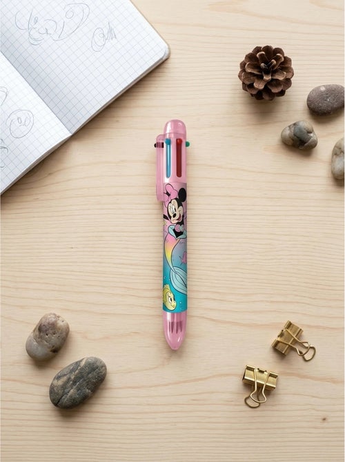 Stylo rétractable 6 couleurs pointe fine minnie mouse disney - Kiabi