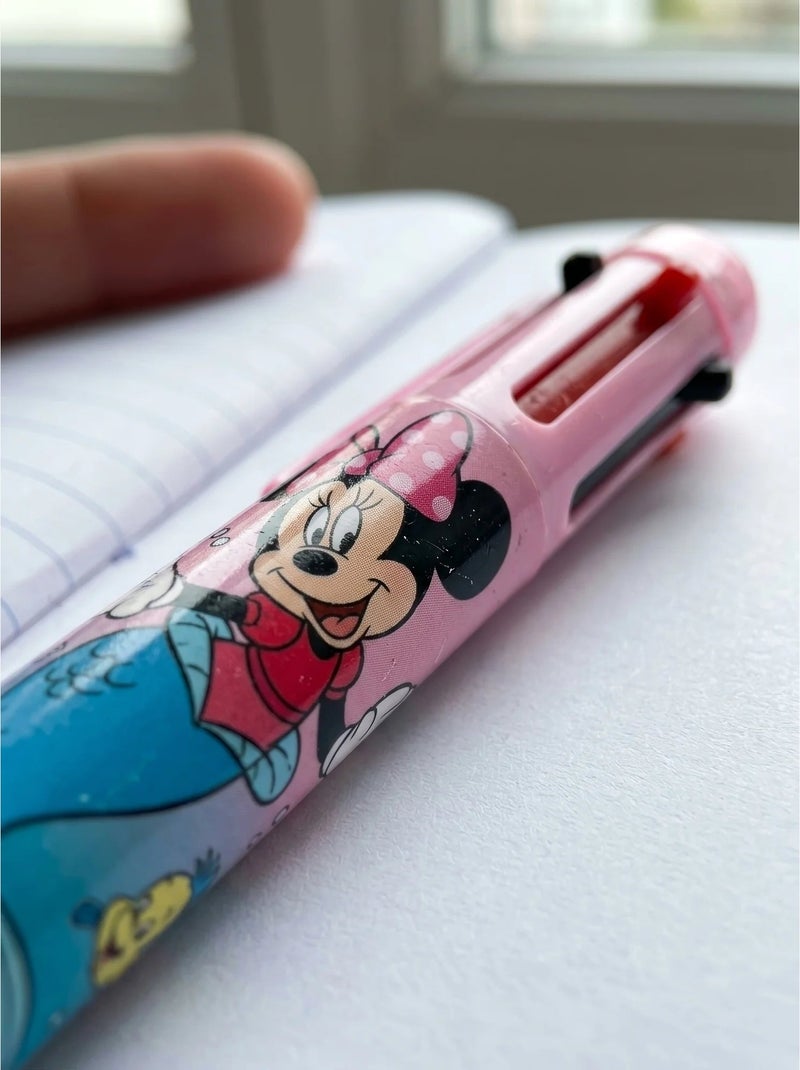 Stylo rétractable 6 couleurs pointe fine minnie mouse disney Multicolore - Kiabi