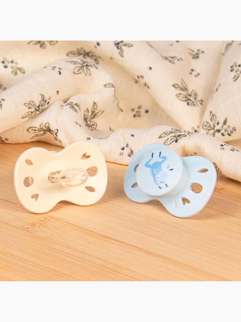 Sucette anatomique - 0 à 6 mois Bleu Beige - Kiabi