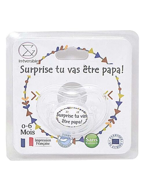 Sucette  Surprise tu vas être mamie  - Blanc - Kiabi - 12.99€