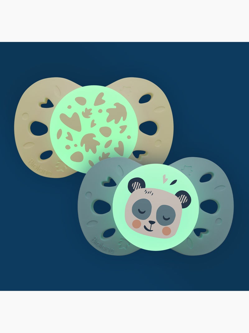 Sucettes anatomiques Nuit - 18 mois et plus Bleu Beige - Kiabi
