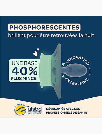 Sucettes anatomiques Nuit - 6 à 18 mois