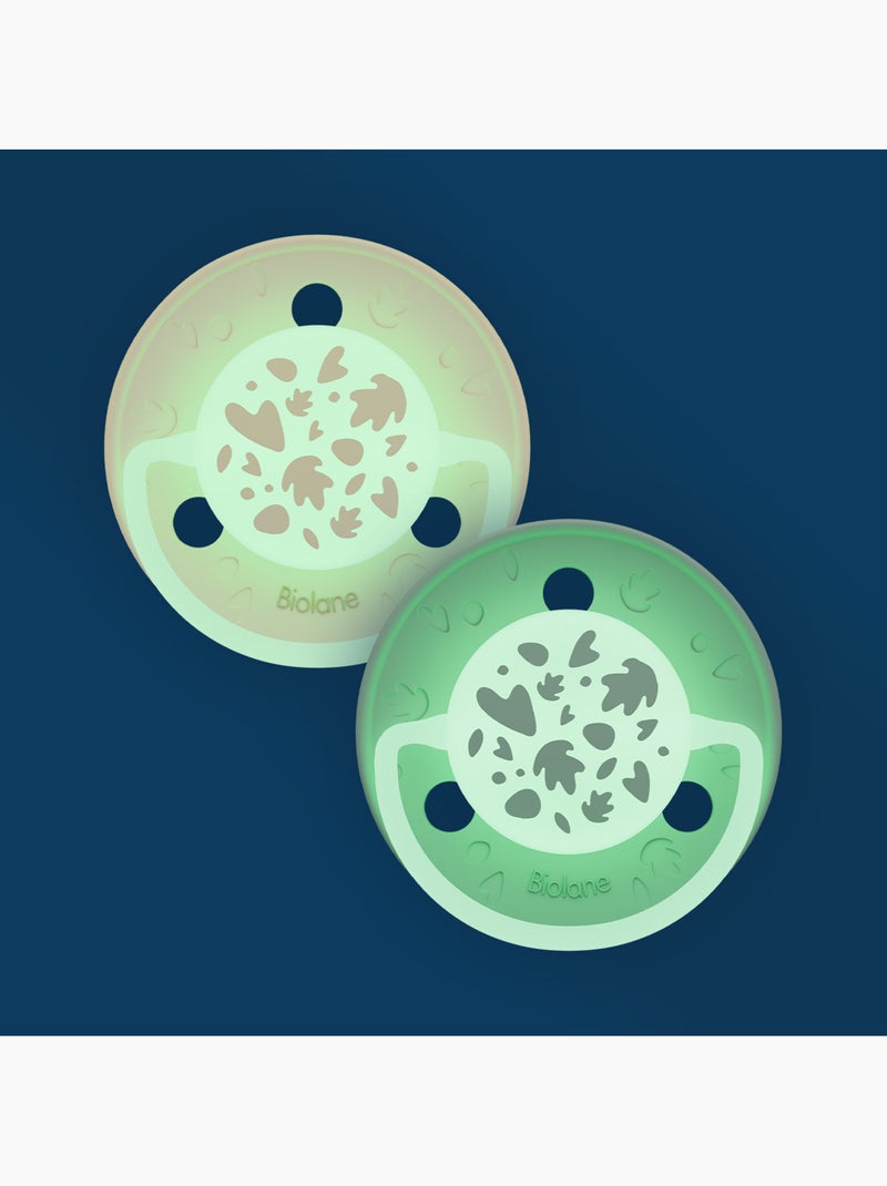 Sucettes rondes nuit - 6 mois et plus biolane Beige/Vert - Kiabi