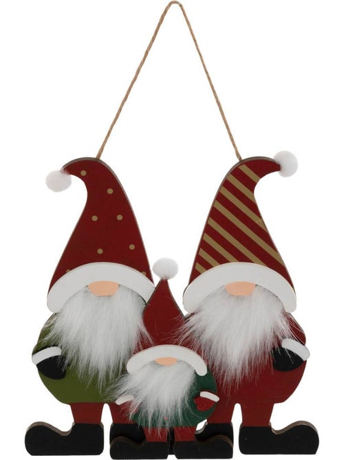 Sujet 3 gnomes barbe bois h18 cm - Kiabi