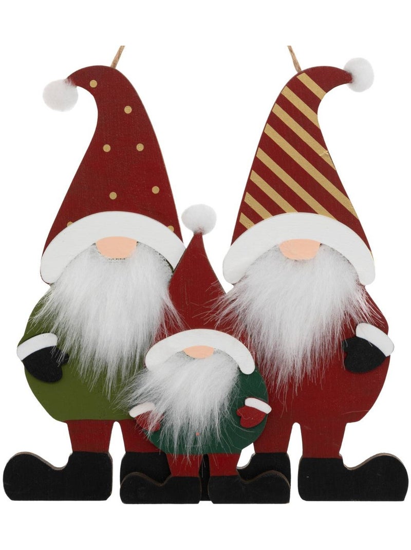Sujet 3 gnomes barbe bois h18 cm Multicolore - Kiabi