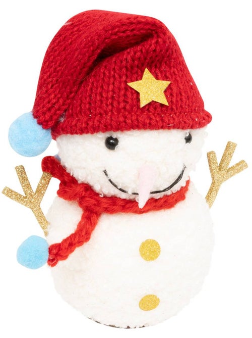 Sujet bonhomme de neige doudou polystyrène h13 cm blanc - Kiabi