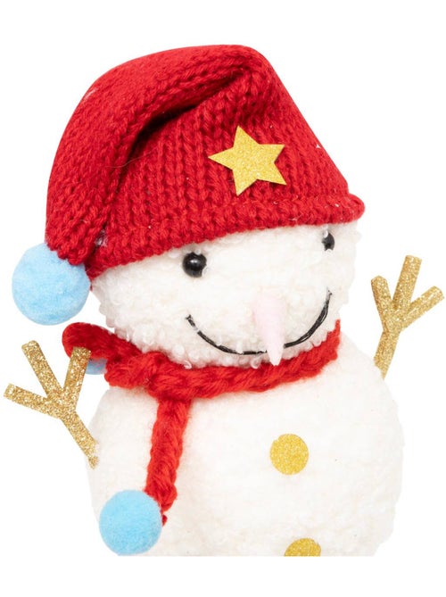 Sujet bonhomme de neige doudou polystyrène h13 cm blanc - Kiabi