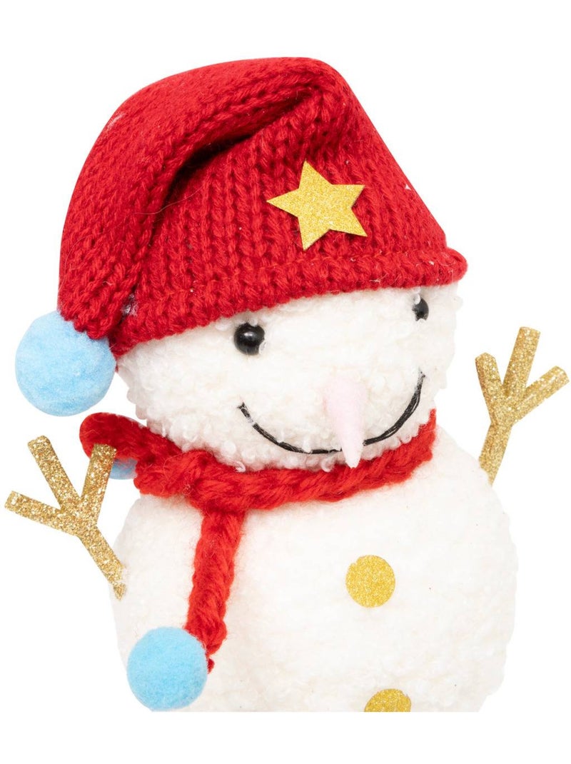 Sujet bonhomme de neige doudou polystyrène h13 cm blanc Blanc - Kiabi