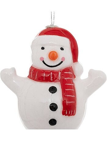 Sujet bonhomme de neige papier h12 cm blanc