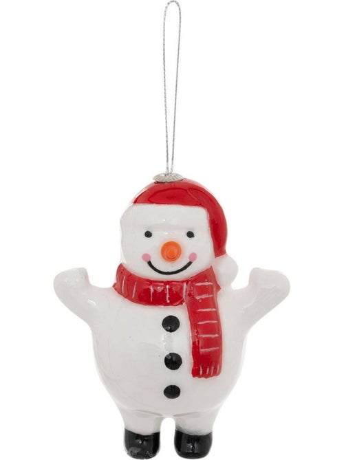 Sujet bonhomme de neige papier h12 cm blanc - Kiabi