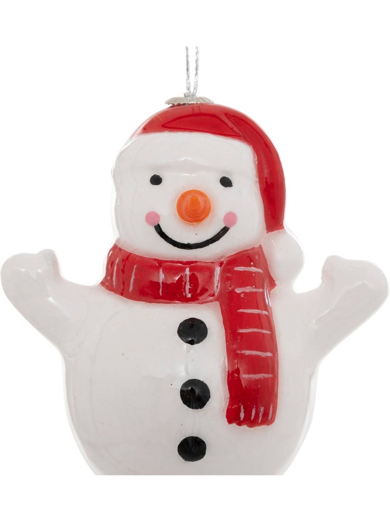 Sujet bonhomme de neige papier h12 cm blanc Blanc - Kiabi