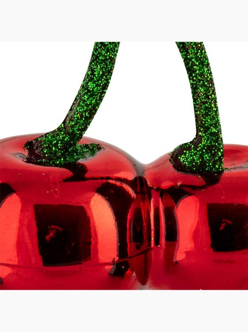Sujet cerises verre h9 cm rouge et vert - Kiabi