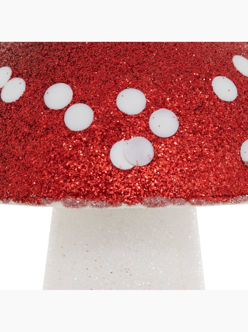 Sujet champignon paillettes polystyrène h13 cm rouge et blanc Doré - Kiabi