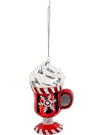 Sujet chocolat frappé verre h12 cm rouge