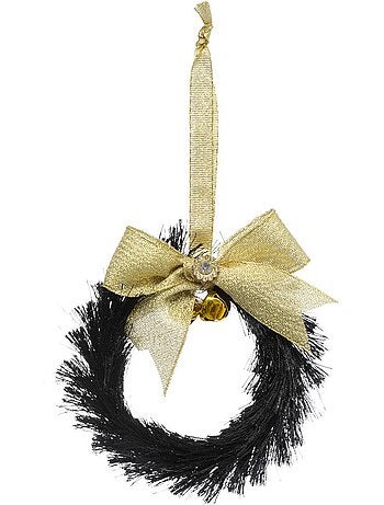 Sujet couronne 10 cm plastique noir or