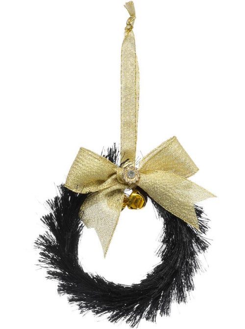 Sujet couronne 10 cm plastique noir or - Kiabi