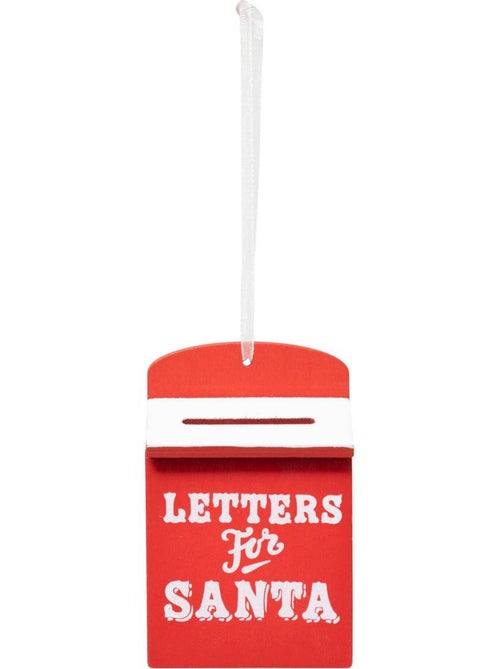 Sujet de noël boîte aux lettre en bois 9cm rouge - Kiabi