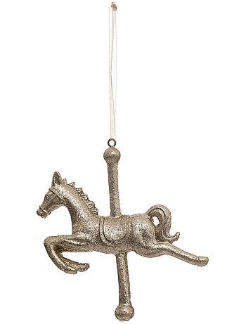 Sujet de noël cheval manège doré