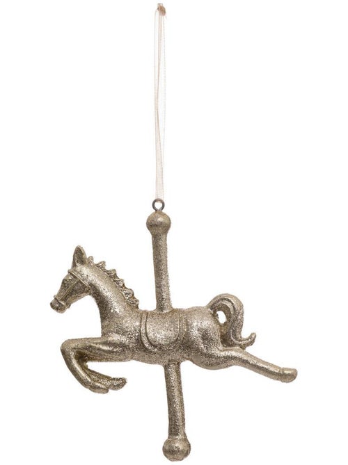 Sujet de noël cheval manège doré - Kiabi