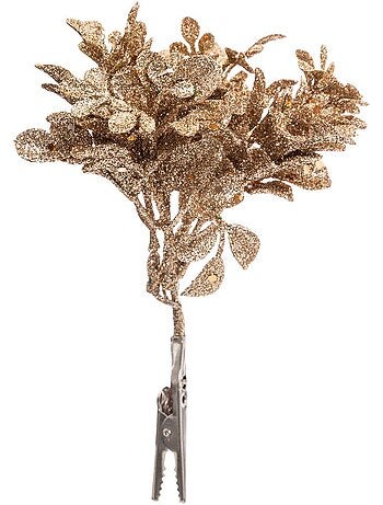 Sujet de noël fleur paillettes doré