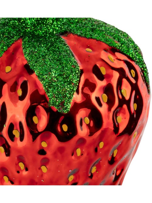 Sujet fraise verre h8 cm rouge - Kiabi