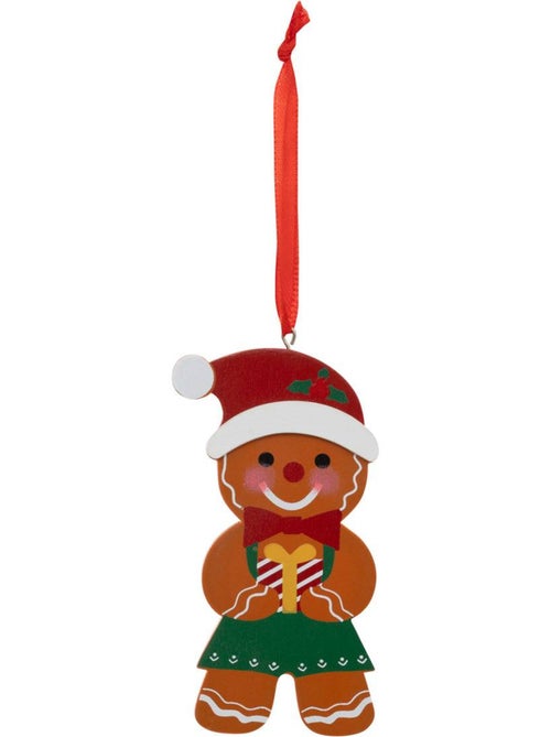 Sujet garçon pain d'épice bois h10 cm - Kiabi