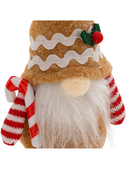 Sujet gnome pain d'épice textile h14 cm - Kiabi