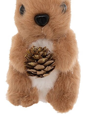 Sujet lapin imitation fourrure pomme de pain polystyrène h12 cm